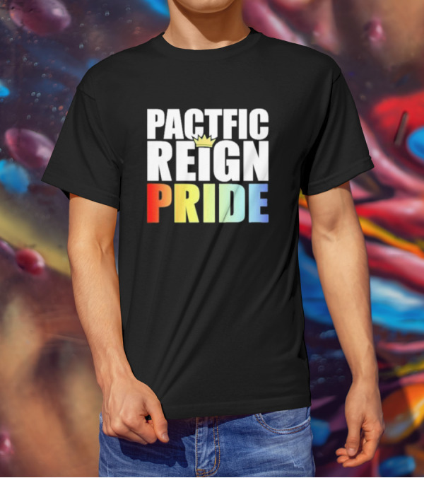 Pacific Reign Pride Crown Rainbow Colors T-Shirt