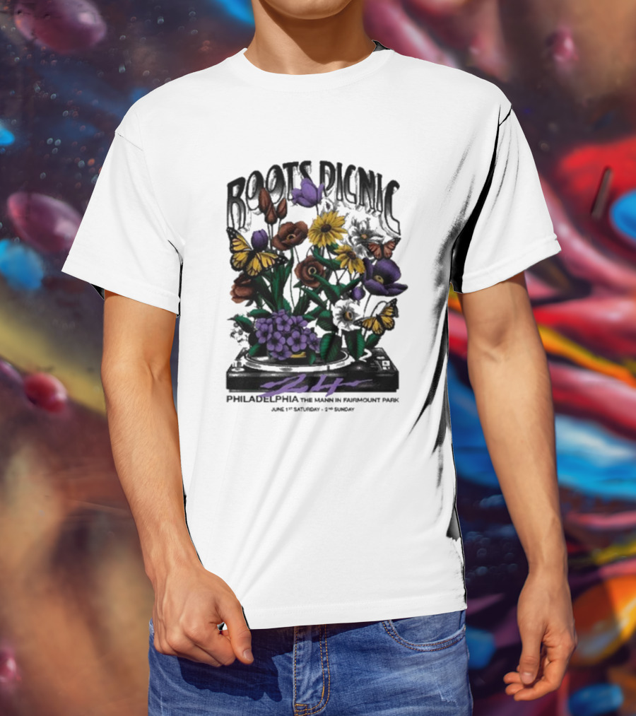 Roots Picnic Philadelphia Fairmount Park Flowers June T-Shirt