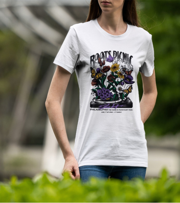 Roots Picnic Philadelphia Fairmount Park Flowers June T-Shirt