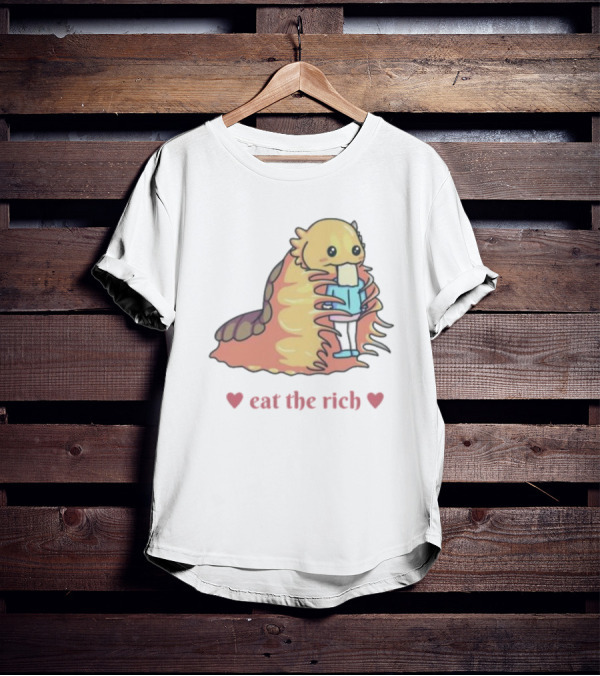 The Space Slug Eat The Rich Heart T-Shirt