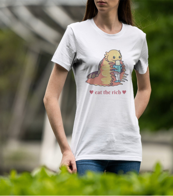 The Space Slug Eat The Rich Heart T-Shirt