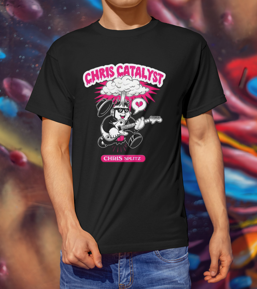 Chris Catalyst Chris Splitz Guitar Explosion Heart T-Shirt