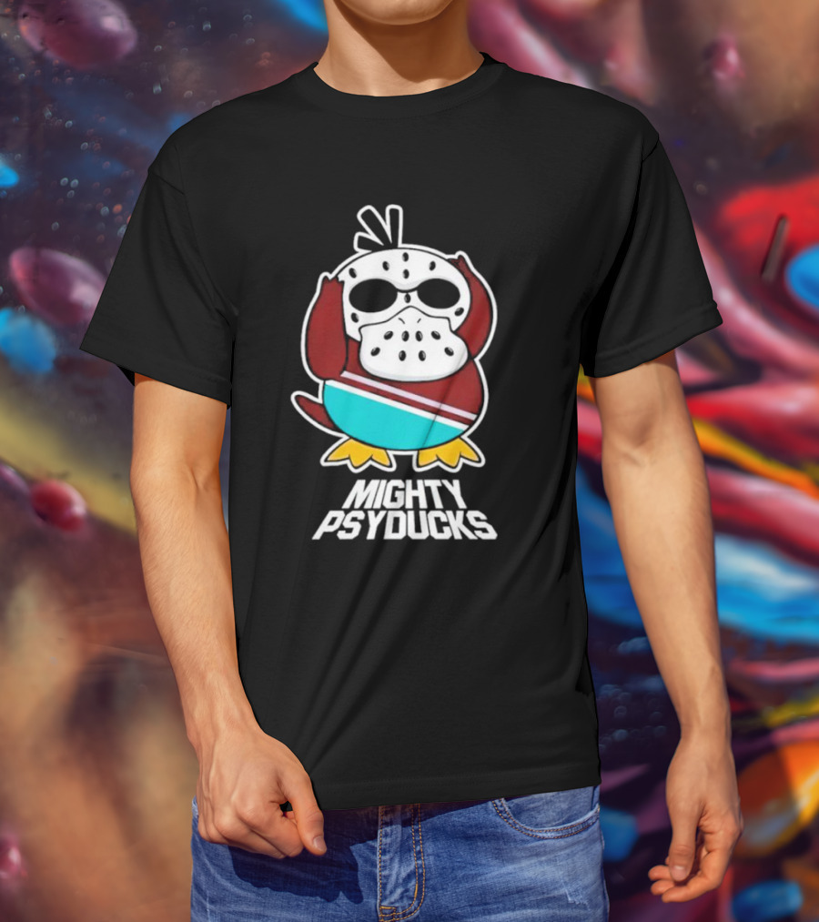 Mighty Psyducks Confused Duck Hockey Mask T-Shirt