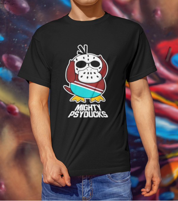 Mighty Psyducks Confused Duck Hockey Mask T-Shirt