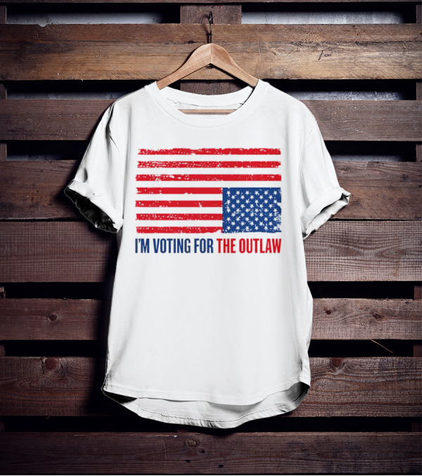 USA Flag I'm Voting For The Outlaw Distressed American T-Shirt