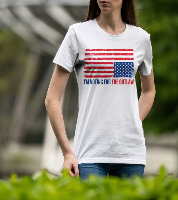 USA Flag I'm Voting For The Outlaw Distressed American T-Shirt