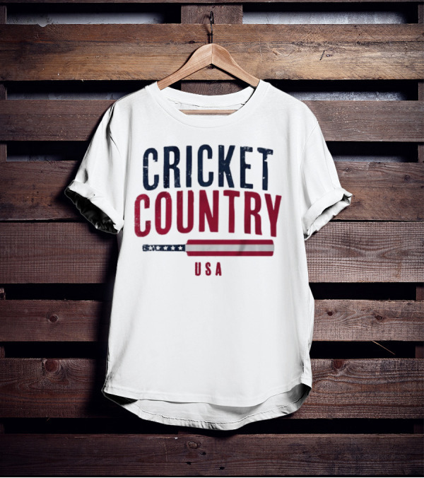 Cricket Country USA American Flag Bat T-Shirt