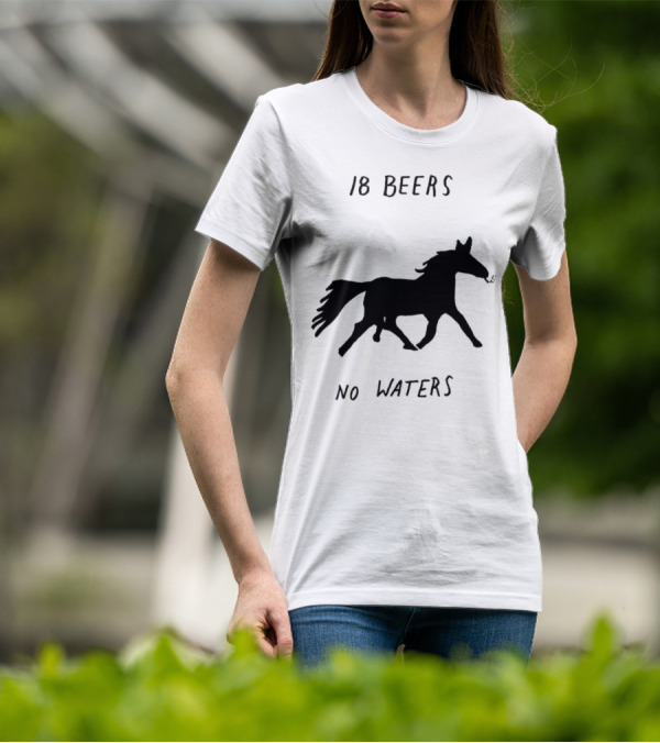 18 Beers No Waters Horse Silhouette Smoking Pipe T-Shirt