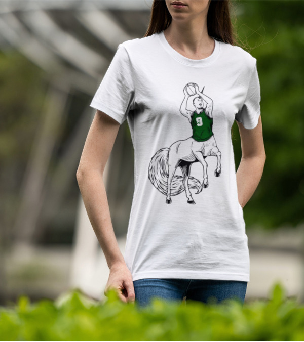 Kristaps Porzingis Unicorn Centaur Basketball Jumper 9 T-Shirt