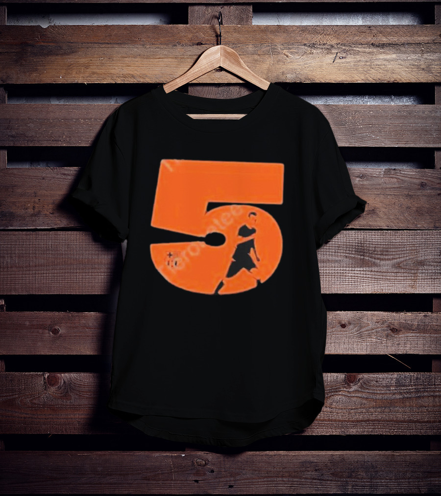 Sergio Number 5 Soccer Player Silhouette Iconic T-Shirt