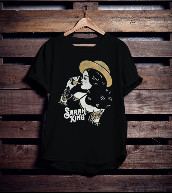 Sarah King Whisky Vintage Tattooed Woman Hat T-Shirt