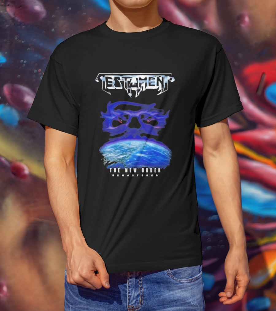Testament The New Order Remastered Earth Skull T-Shirt
