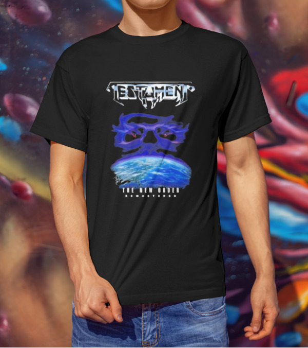 Testament The New Order Remastered Earth Skull T-Shirt