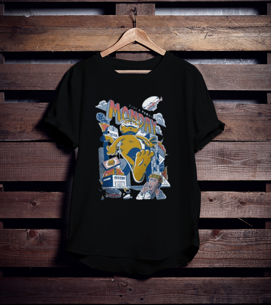 Just A Regular Monday Cat Destroy City Monster Chaos T-Shirt