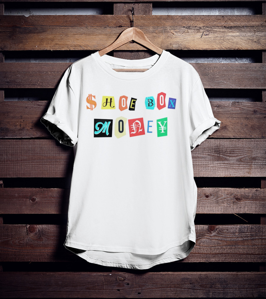 Channing Crowder Shoe Box Money Dollar Yen Lettering T-Shirt