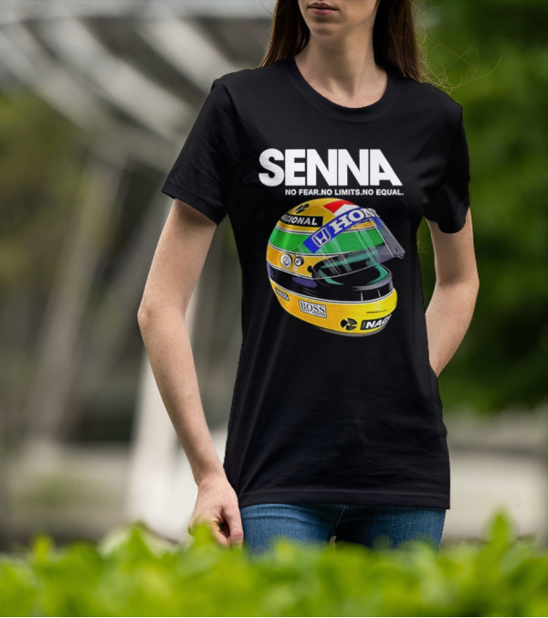 SENNA No Fear No Limits No Equal Honda Racing Helmet BOSS Nacional T-Shirt