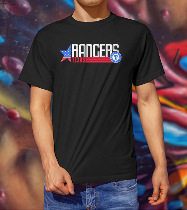 Texas Rangers Ameria Star USA Flag T-Shirt