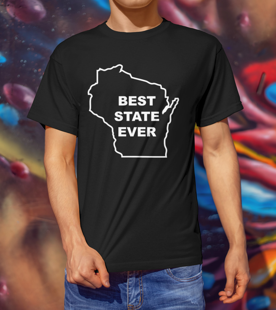 Wisconsin Best State Ever Outline T-Shirt