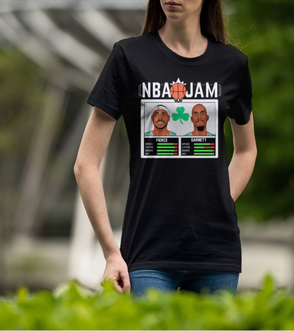 NBA Jam Pierce Garnett Vintage Celtics Basketball Retro Game T-Shirt