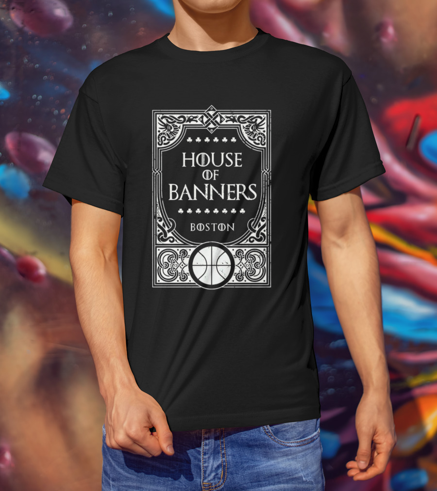 Boston House Of Banners Basketball Emblem T-Shirt