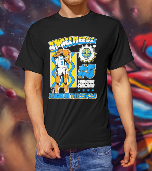 Angel Reese #5 Forward Chicago Sky Angel In The Sky T-Shirt