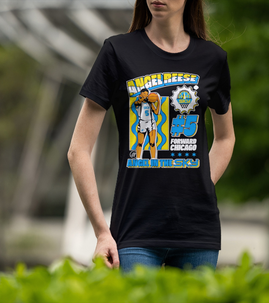 Angel Reese #5 Forward Chicago Sky Angel In The Sky T-Shirt