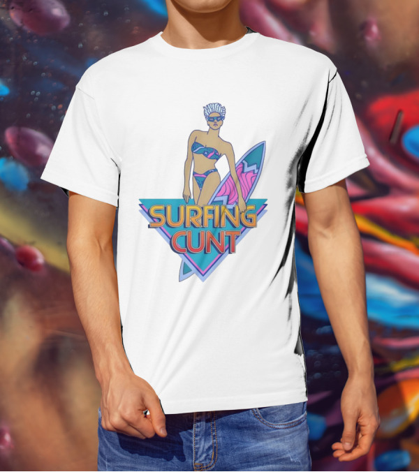 Surfing Cunt Retro Summer Vibes Surfer Girl Iconic T-Shirt
