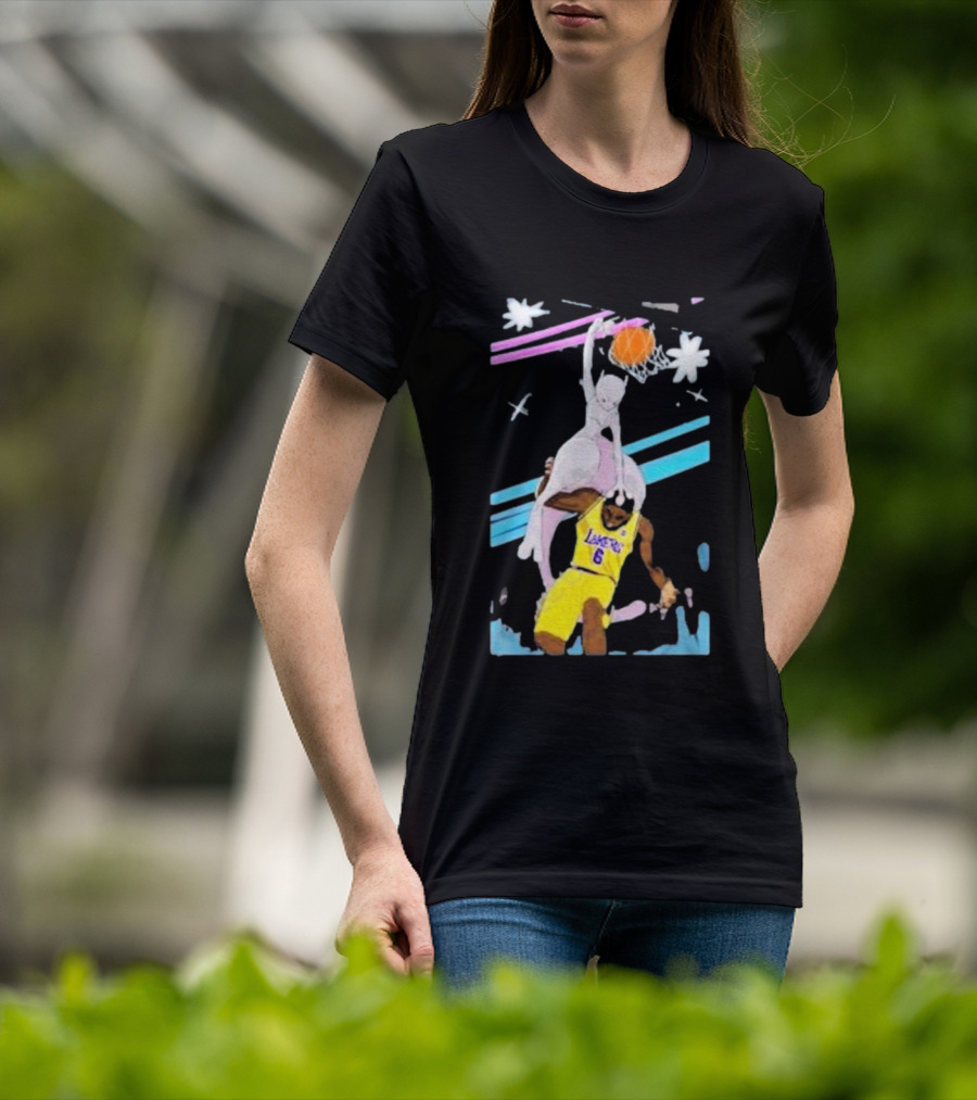 Mewtwo Dunking On Lakers Basketball Star Lebron James T-Shirt