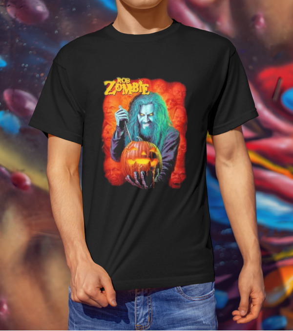 Rob Zombie Hellbilly Deluxe Halloween Pumpkin Horror T-Shirt
