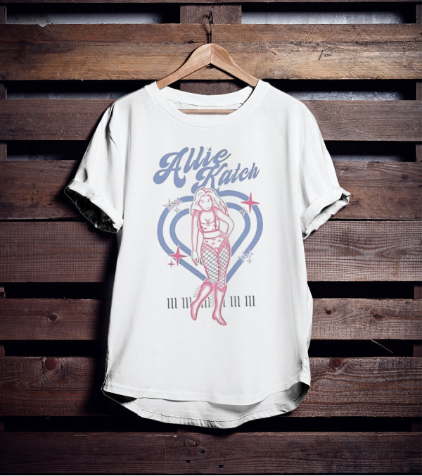 Allie Katch Wrestling Heart Silhouette With Star Accents T-Shirt