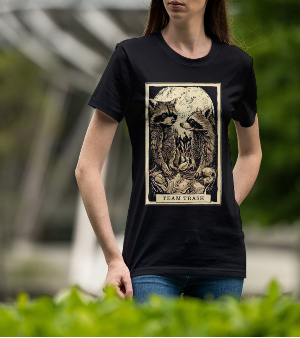 Raccoon Team Trash Tarot Card Moon T-Shirt