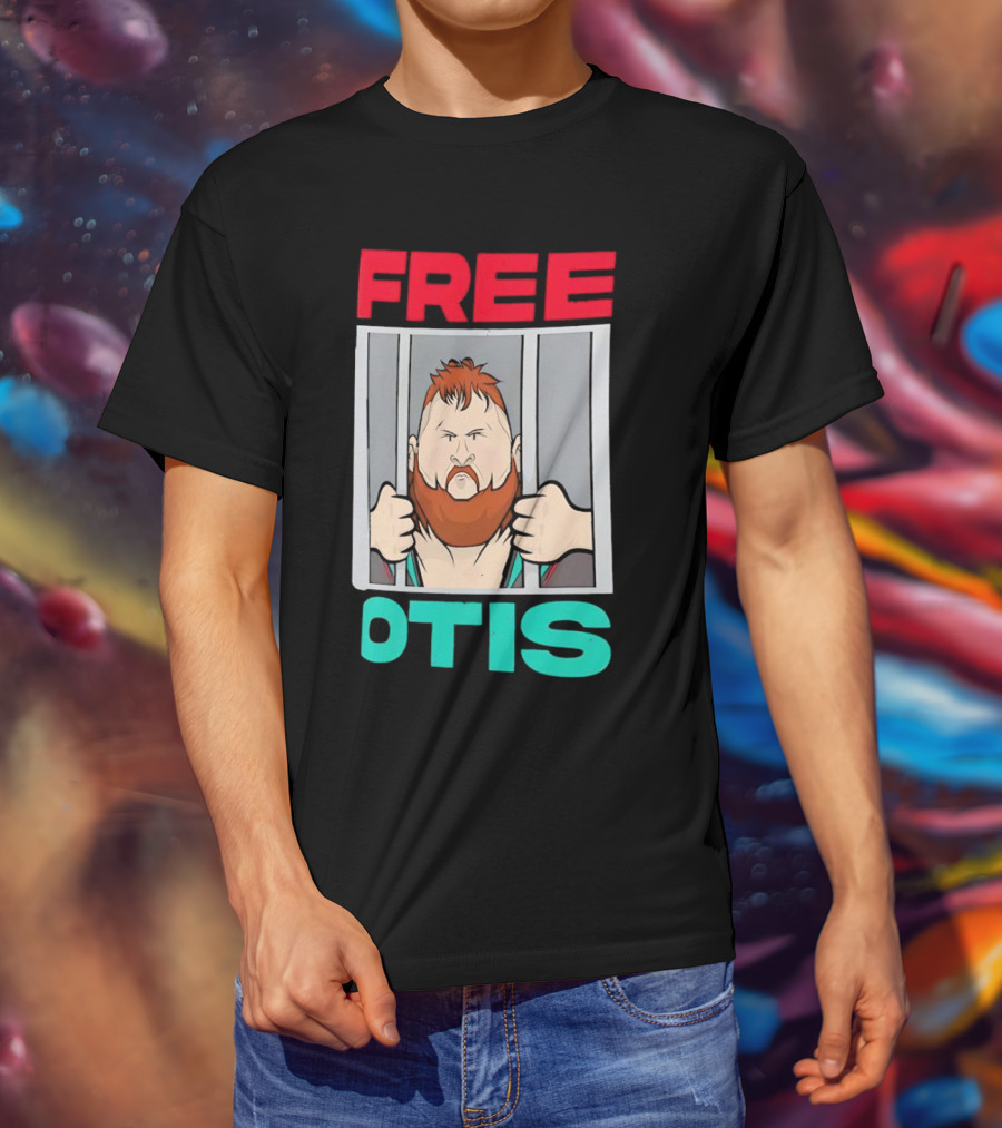 Free Otis Cartoon Nikola Bogojevic Wrestling T-Shirt