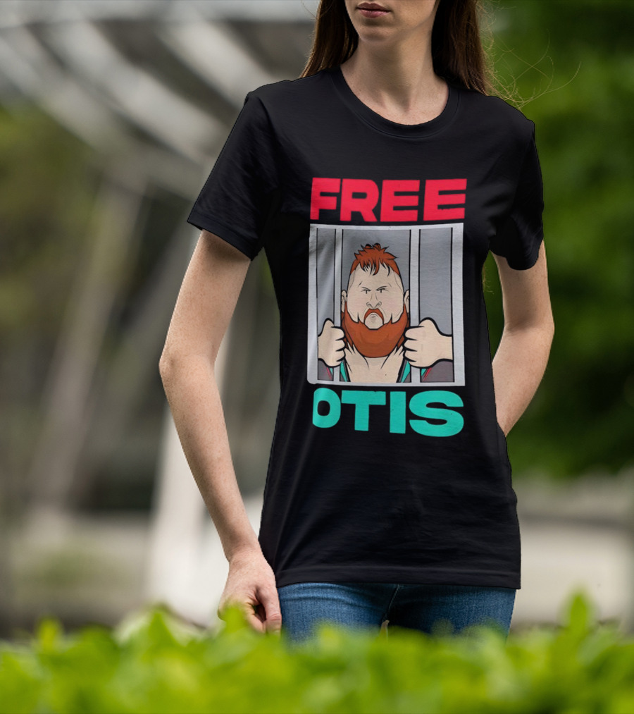 Free Otis Cartoon Nikola Bogojevic Wrestling T-Shirt