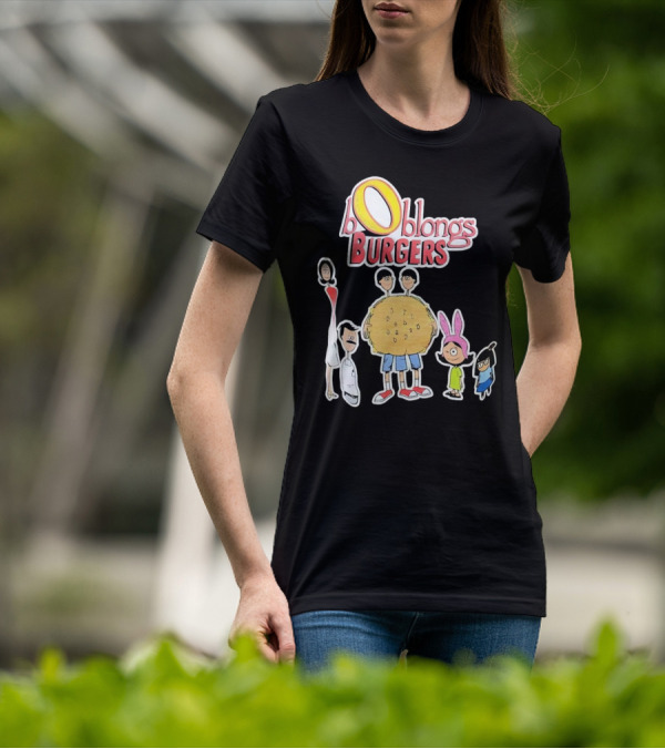 Boblongs Burgers Cartoon Characters Holding Burger T-Shirt
