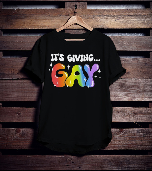 It's Giving Gay Pride Rainbow Sparkles T-Shirt