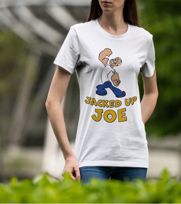 Jacked Up Joe Cartoon Flexing Character T-Shirt