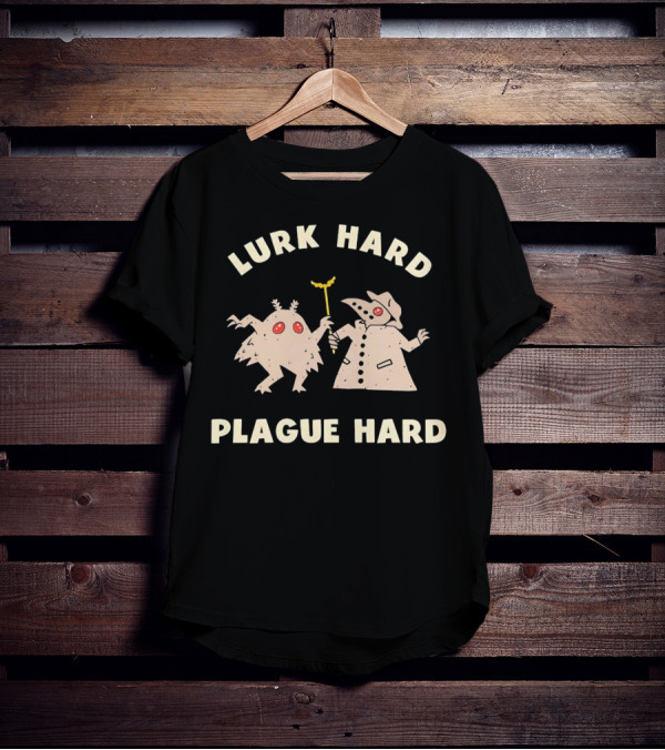 Lurk Hard Plague Hard Mothman And Plague Doctor Duo T-Shirt