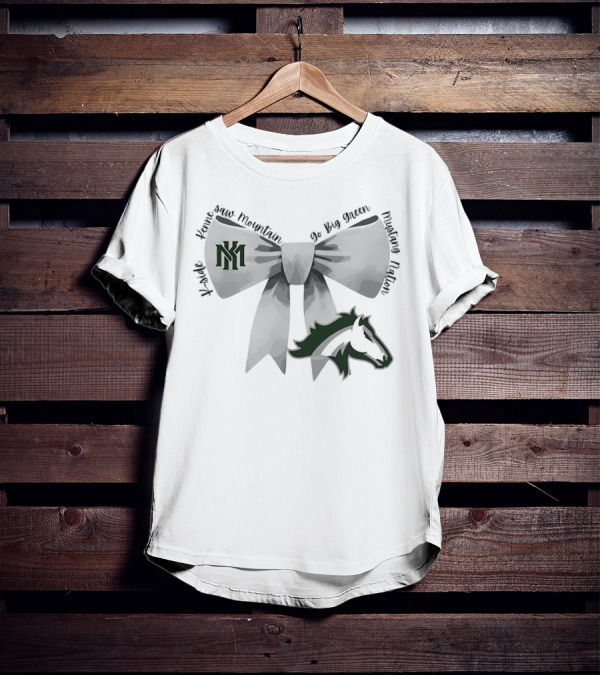 Bowtie Kennesaw Mountain Mustangs K-M Go Big Green Mustang Nation T-Shirt