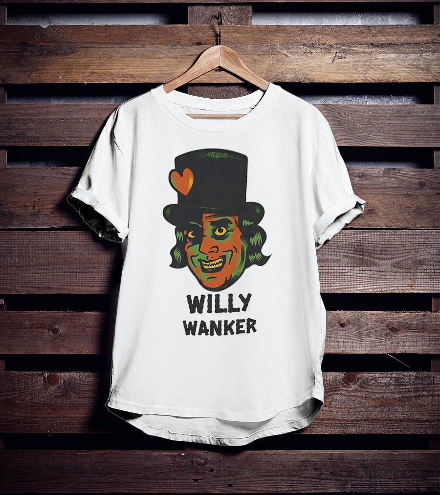 Willy Wanker Orange Heart Character T-Shirt