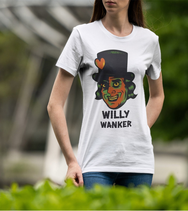 Willy Wanker Orange Heart Character T-Shirt