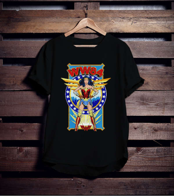 WW84 Wonder Woman Retro Superhero Wings And Stars T-Shirt