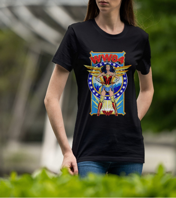 WW84 Wonder Woman Retro Superhero Wings And Stars T-Shirt