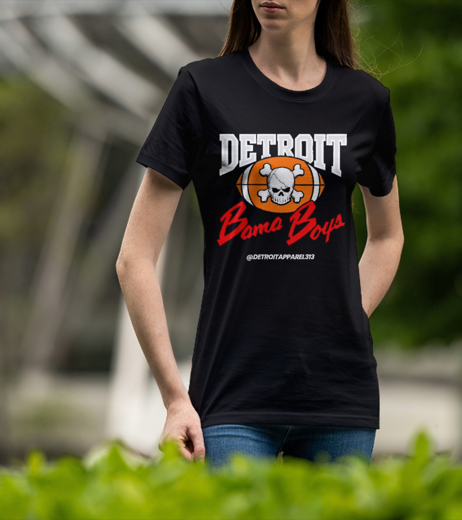 Detroit Bama Boys Skull Football @DetroitApparel313 T-Shirt