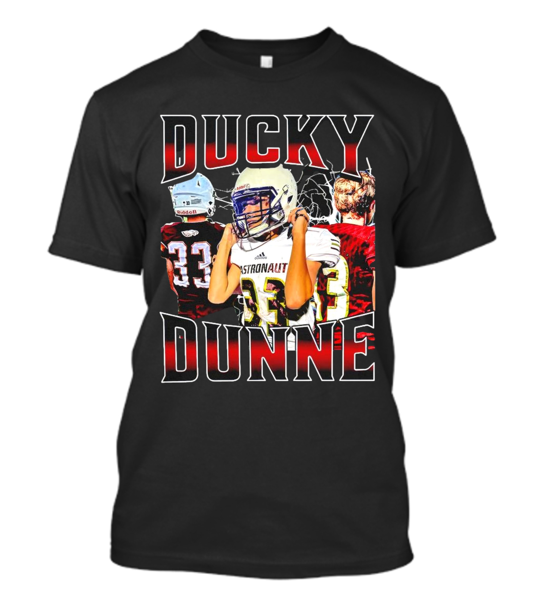 Ducky Dunne Astronaut 33 Football Player T-Shirt