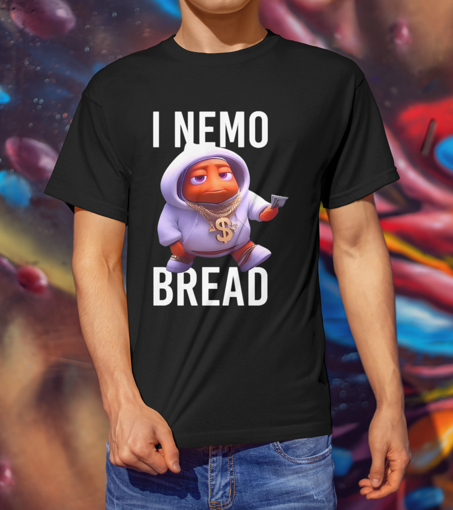 I Nemo Bread Cartoon Parody With Blinged-Out Fish In T-Shirt