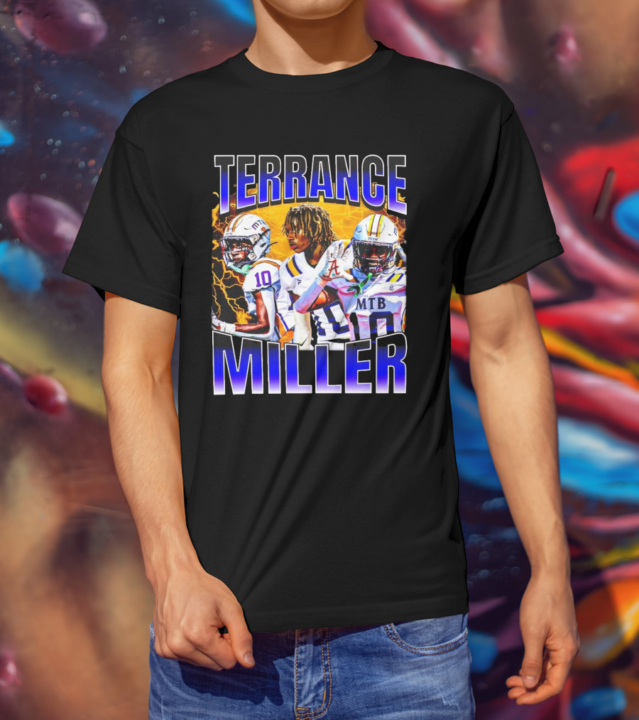 Terrance Miller Football MTB 10 Graphic Locker Room Sports Image T-Shirt