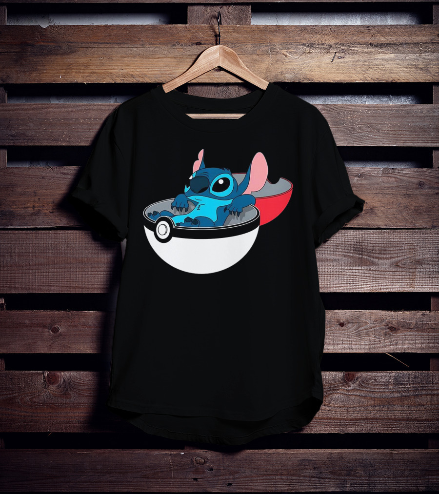 The Stitch Relaxing In Poké Ball Fusion Concept T-Shirt