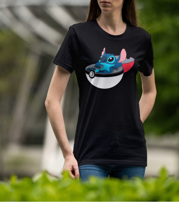 The Stitch Relaxing In Poké Ball Fusion Concept T-Shirt