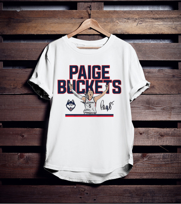 UConn Paige Bueckers Buckets Huskies Basketball Signature T-Shirt