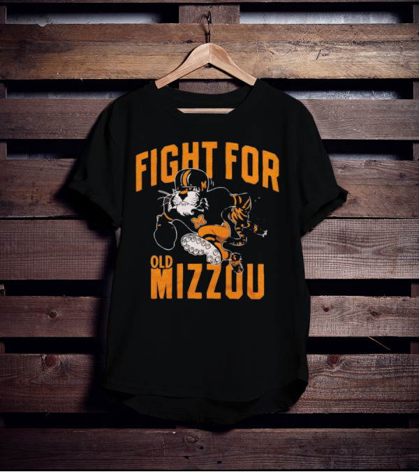 Fight For Old Mizzou Football Mascot In Action T-Shirt